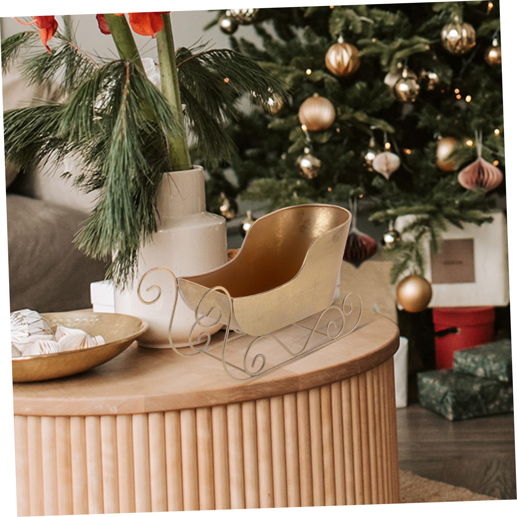 Kleiner Metallschlitten Weihnachtsdeko Tischdekoration Aus Eisen Festliche Schreibtisch Schlitten Dekoration Für Weihnachten Und Party