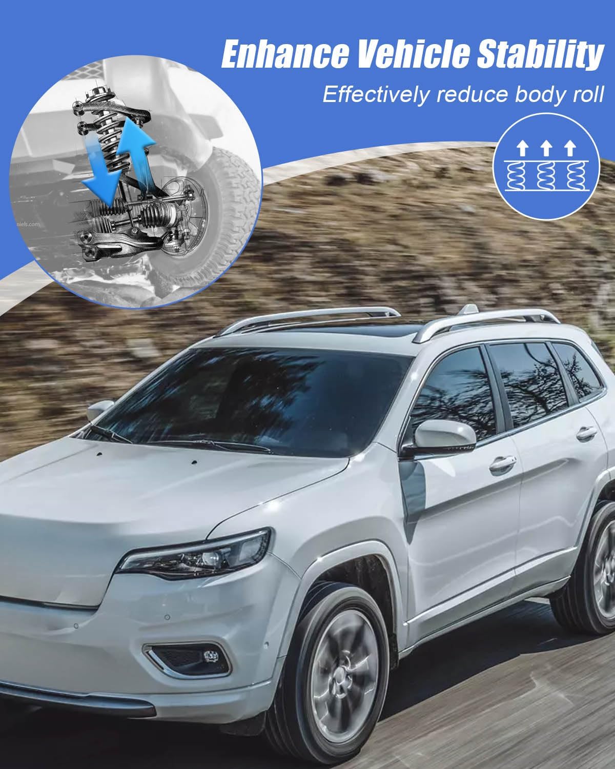 3PCS Rear Suspension Knuckle Bushing Kit Fit for Jeep Cherokee 2014 2015 2016 2017 2018 Replace 540-168 5090073AC 5090072AD 5090072AE