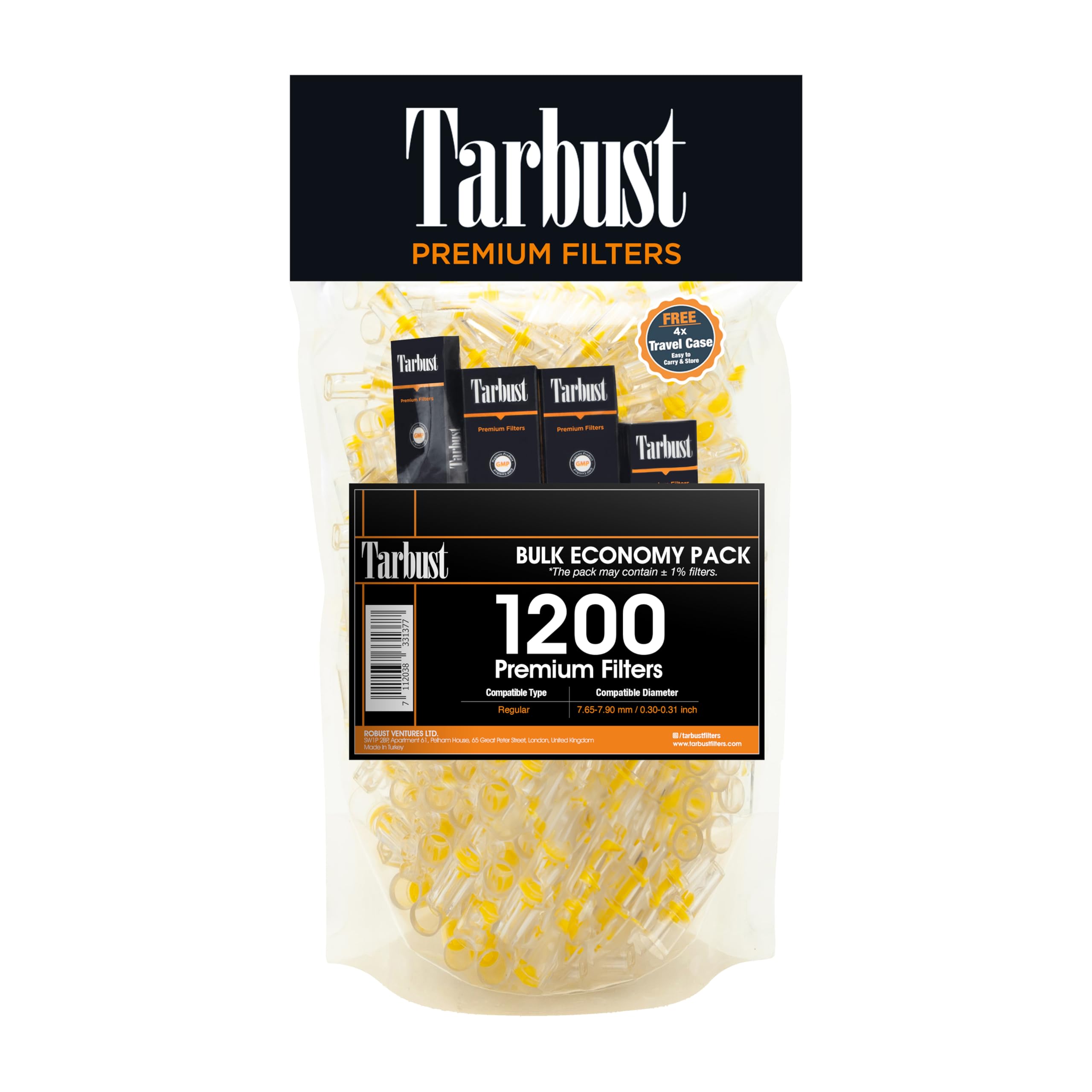 Tarbust 1200 Cigarette Filters That Remove Tar and Chemicals, Reusable Filter Tips, Tar Blockers, Smart Filters for Cigarettes Tips, Regular & King Size