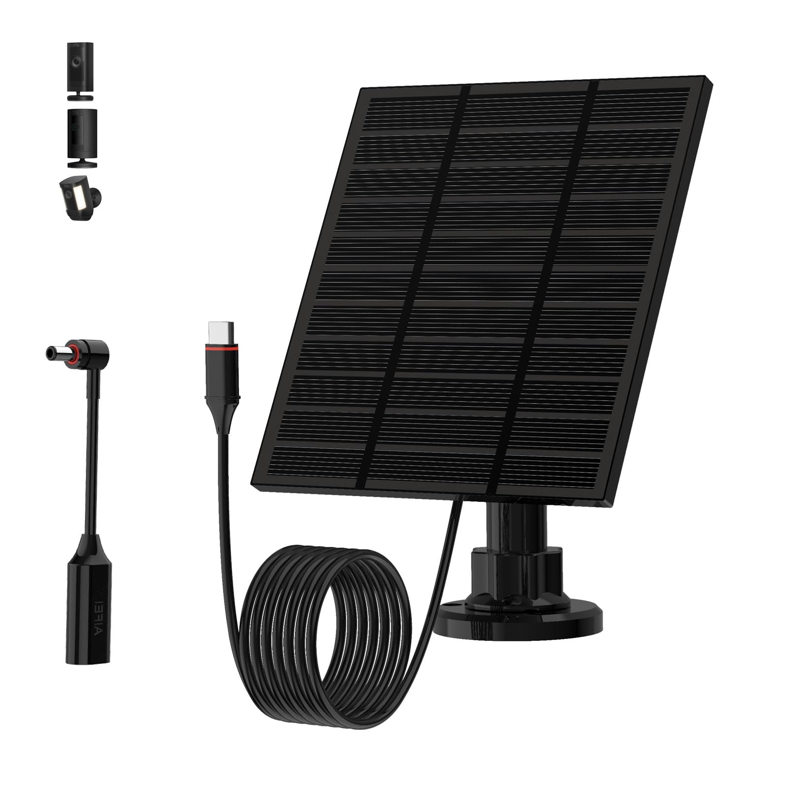 Solar Panels for Ring Camera Outdoor Wireless (New Generation) 5W 5V Solar Panel Charger with USB-C&Plug for Spotlight Cam Plus&Stick Up Cam