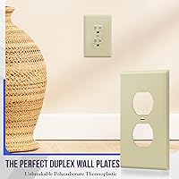 Vista 3 de ENERLITES Placa de Pared para Receptáculo Dúplex, Cubierta de Toma Eléctrica, Acabado Brillante, Tamaño Mediano 1-Gang 4.88" x 3.11", Policarbonato