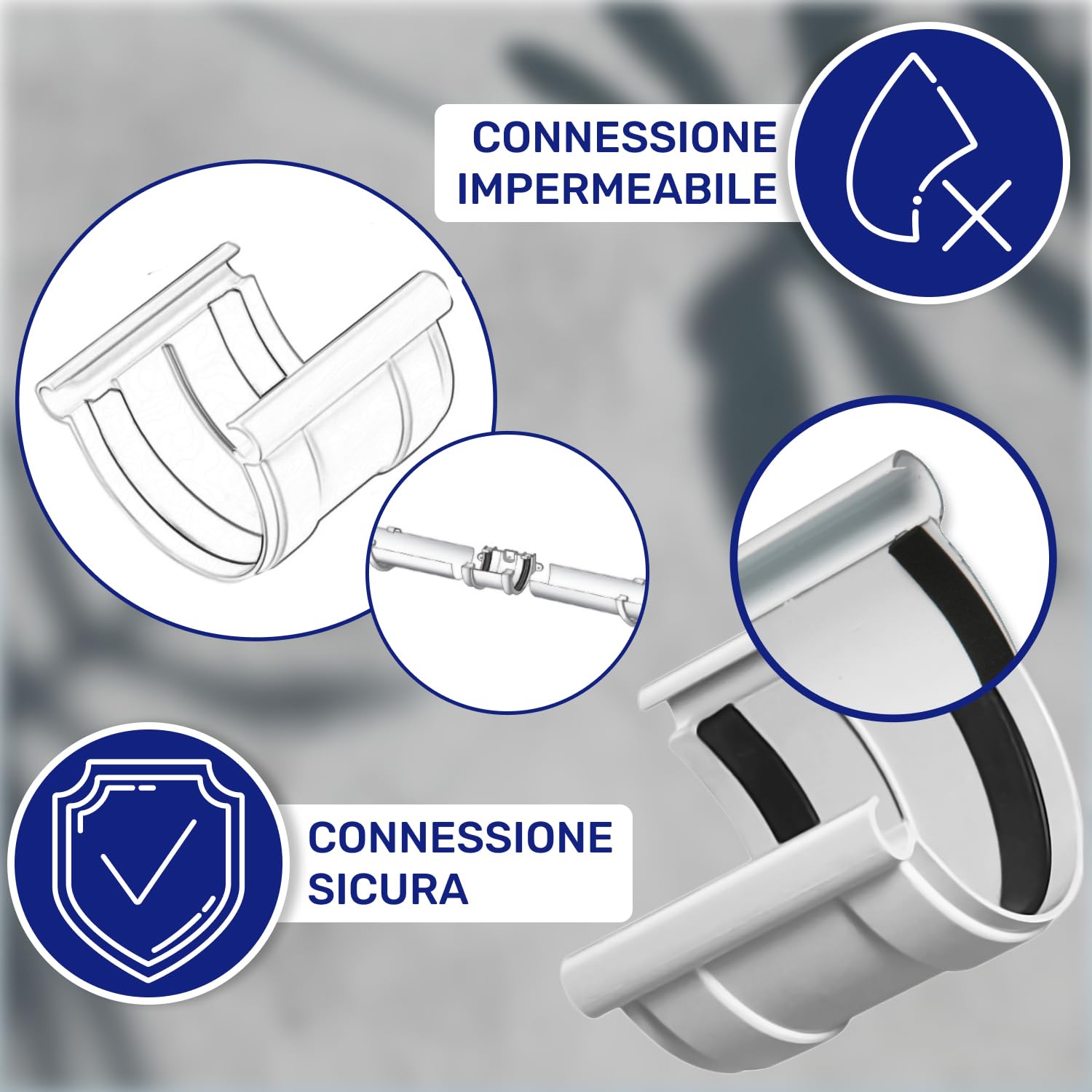 Connector for Guttering Extension with Diameter 185 mm Made of PVC - Warranty 10 Years - MONTERAL - Image 3