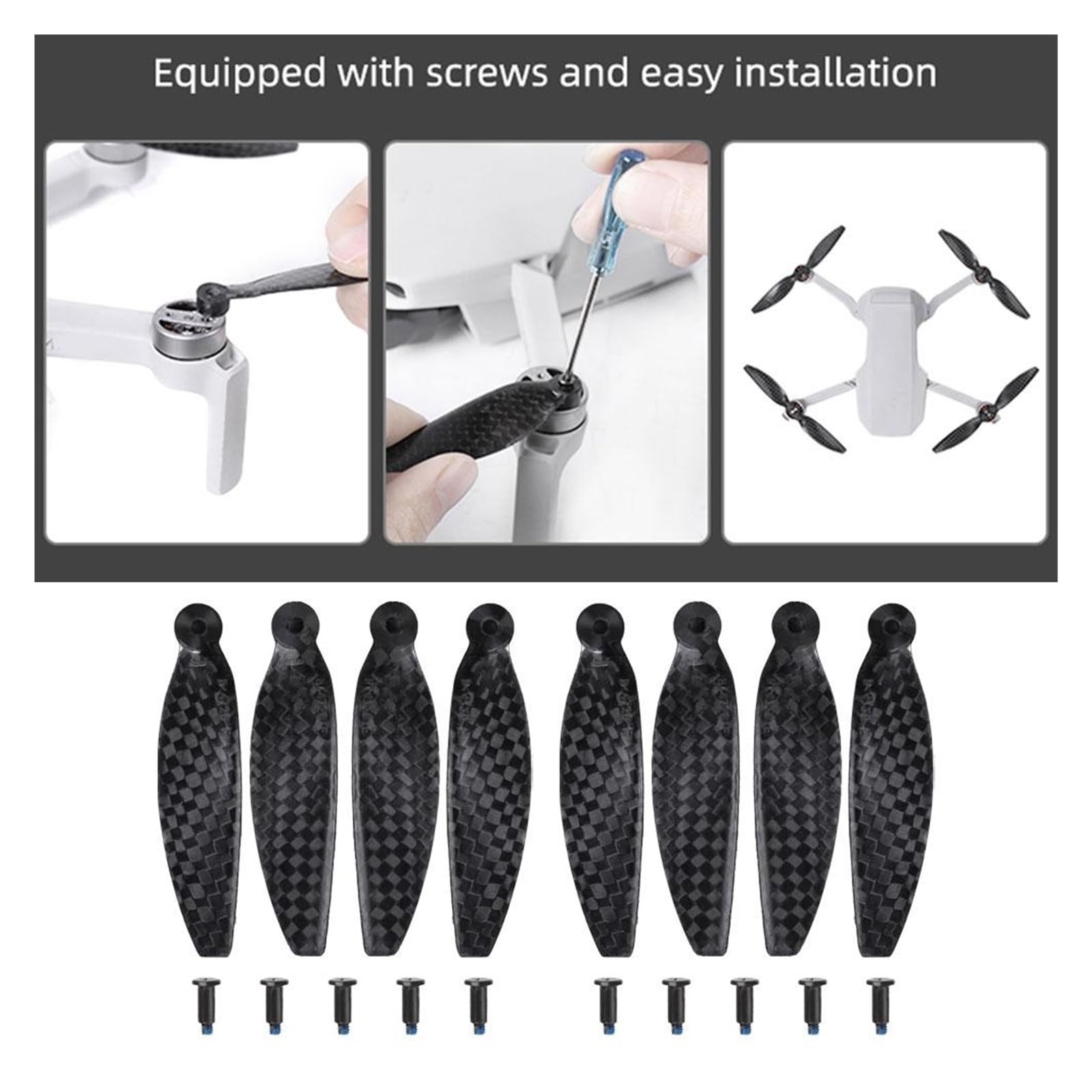 Compatibile con, DJI, Mini 2 SE Eliche Carbonio 4726F