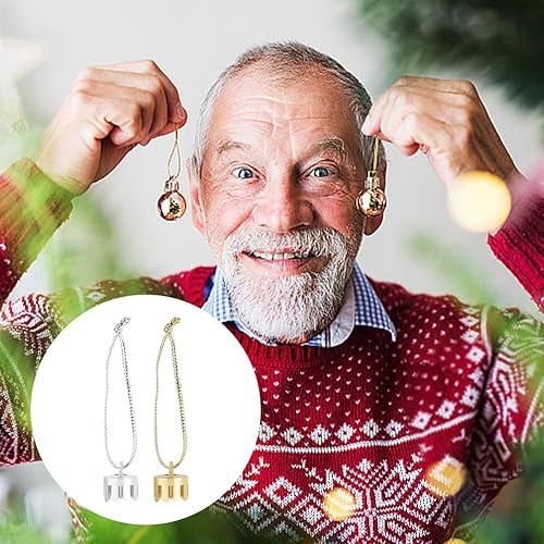Miniatura 7 de WEBEEDY 400 piezas de adornos de Navidad, tapas de adorno doradas y plateadas, reemplazo con cuerdas de colgador, juego de cordón para decoración de