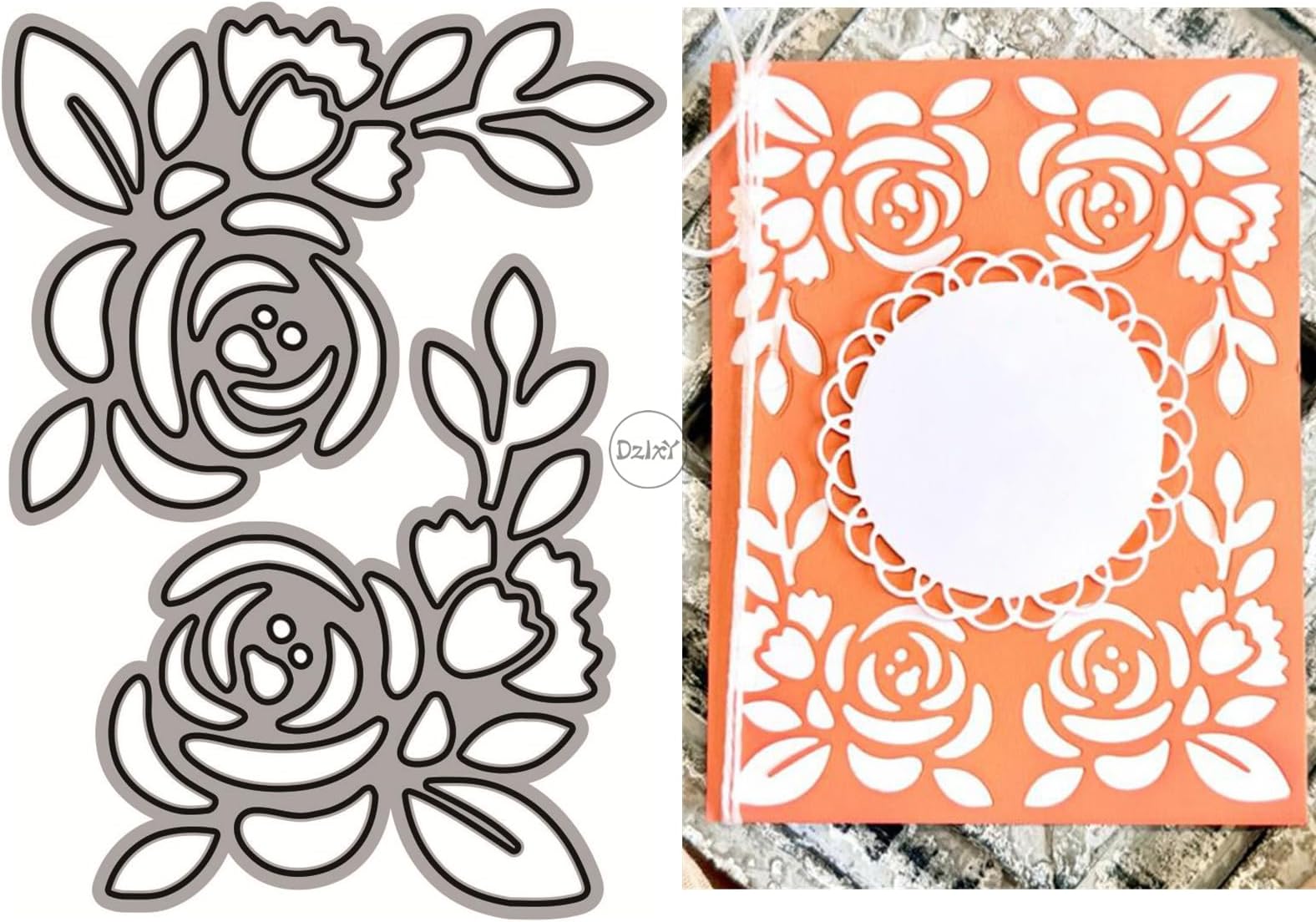 DzIxY Hollow Rose Flowers Metal Cutting Dies for Card Making Kit Embossing Paper Die Cuts Set Scrapbook Stencils Supplies Machine Templates