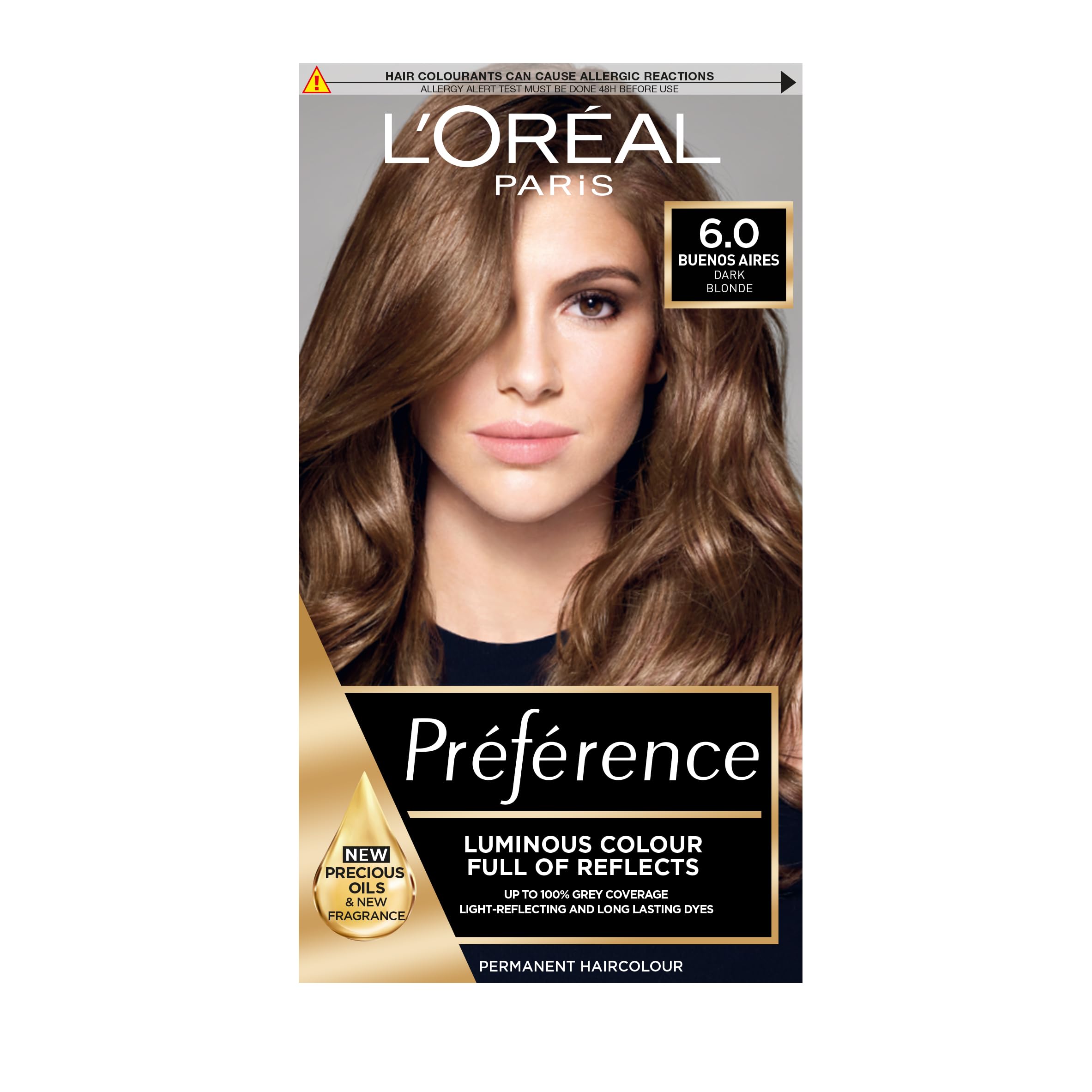 L'Oreal Paris Preference Permanent Luminous Hair Colour, 6.0 Buenos Aires