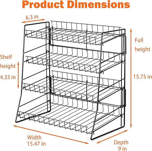 Miniatura 2 de Estante de exhibición de caramelos, soporte de exhibición de chips, estante de alambre de metal para aperitivos para tiendas, cocina, oficina,