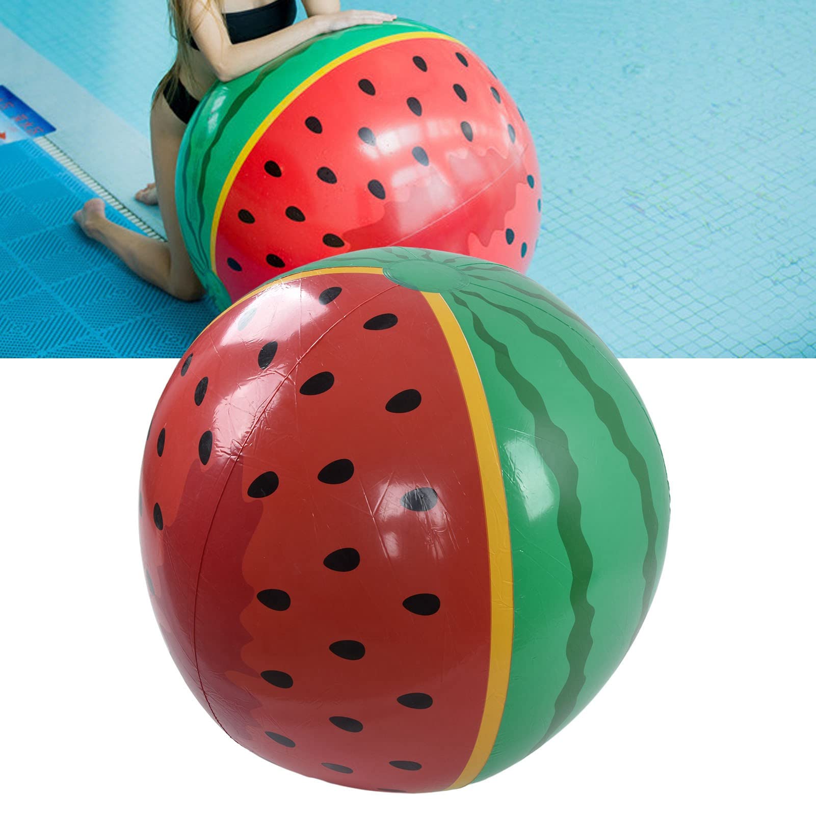 Pallone Da Spiaggia Anguria In PVC 90cm - Pallone Gonfiabile Grande Per Piscina E Mare - Design Divertente E Leggero - Ideale Per