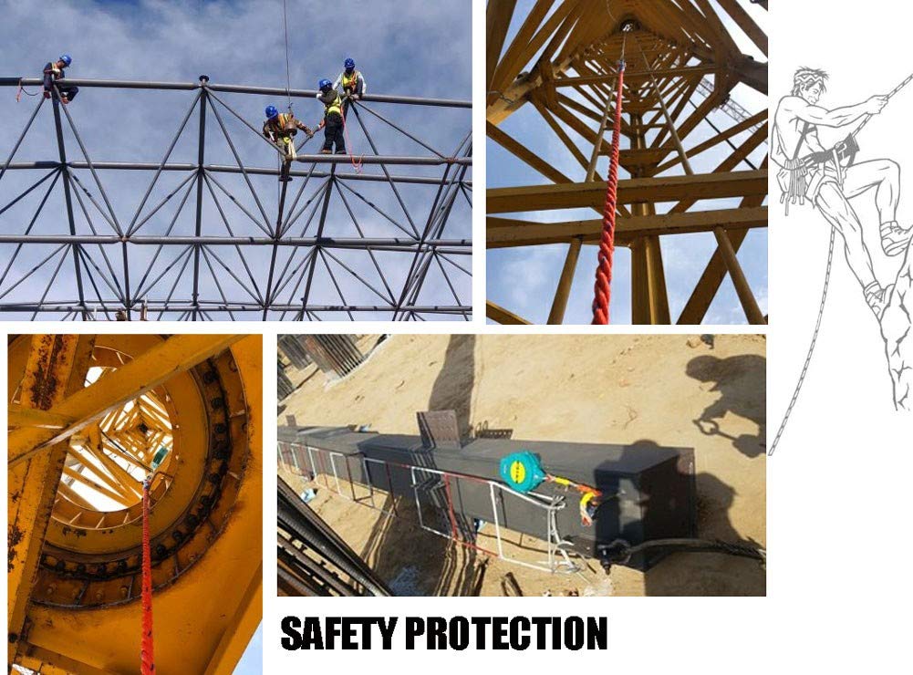 Antichute Rappel Automatique, Protection Antichute Profession Rétractable Équipement de Prévention des Chutes, Charge Maximale 150kg, Ideal pour Toiture et D’échafaudage5m