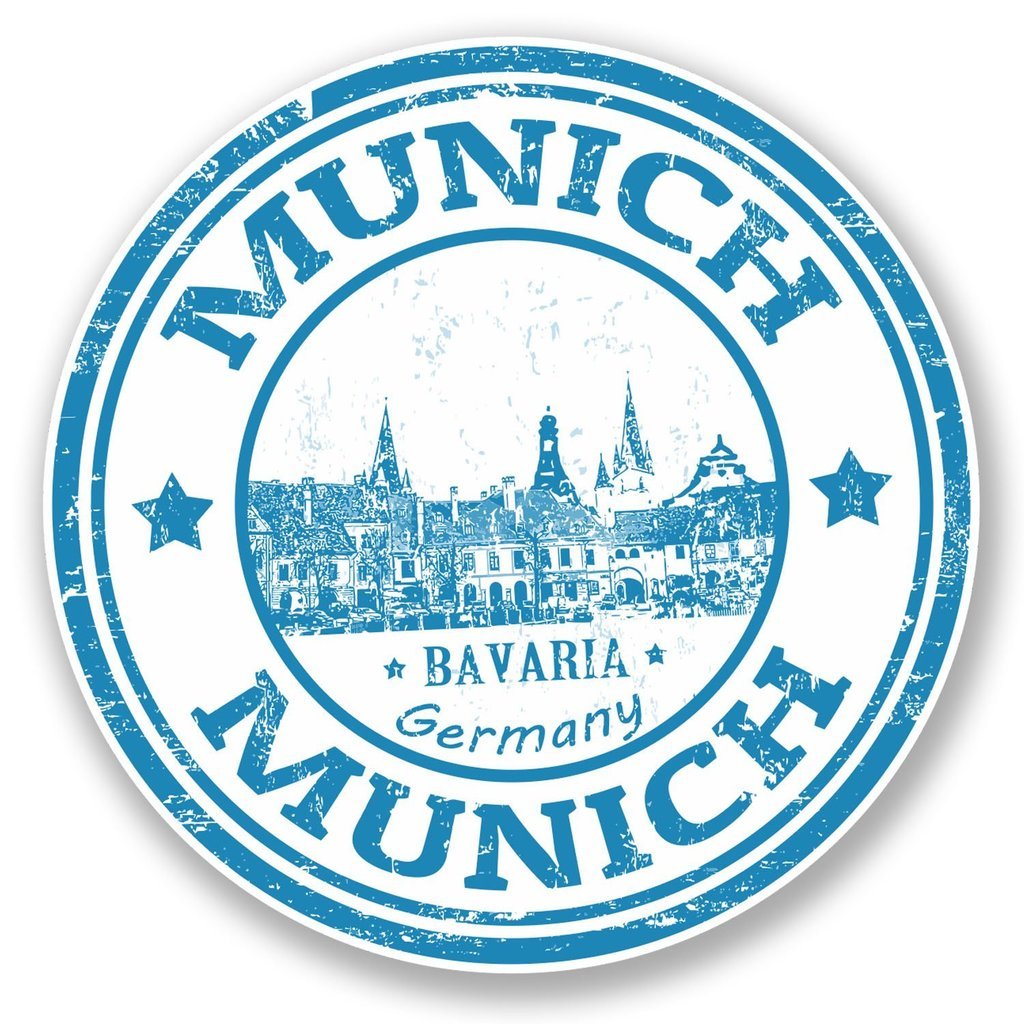 Multi 2 X 10Cm/100Mm Munich Germany Bavaria Vinyl Self Adhesive Sticker Decal Laptop Travel Luggage Car Bike Sign Fun #4584