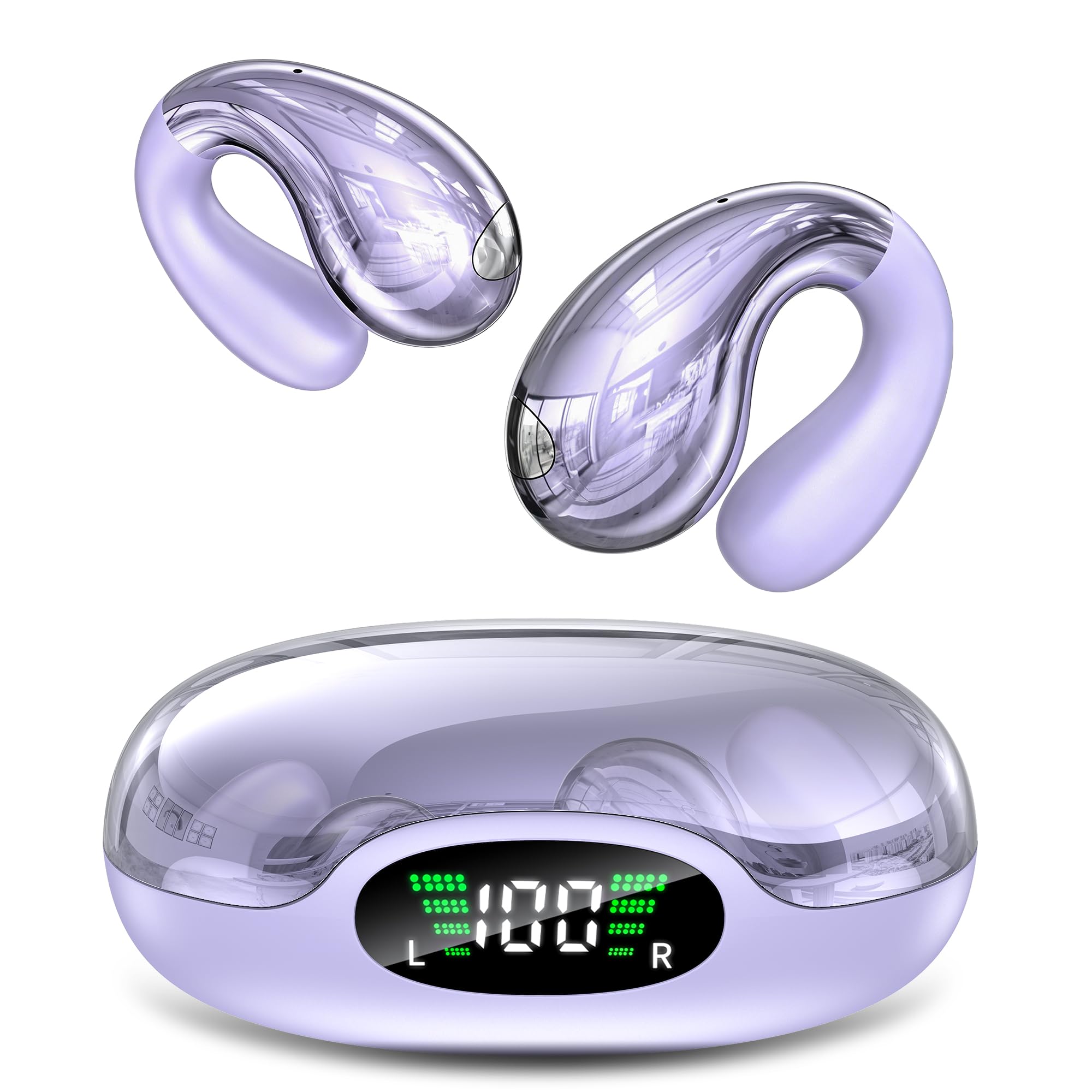 Boytond Auriculares Traductor En Tiempo Real - Traductor Instantaneo de Voz, Auriculares Inalambricos con IA, 198 Lenguas, Traducción Simultánea, Audio Hi-Fi y Pinganillo Multilingüe, Morado