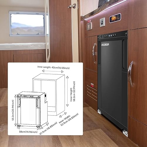 Miniatura 8 de BODEGA Refrigerador mejorado de 12 voltios, control de aplicación para refrigerador de caravana, refrigerador y congelador RV de 45 L (1.6 pies