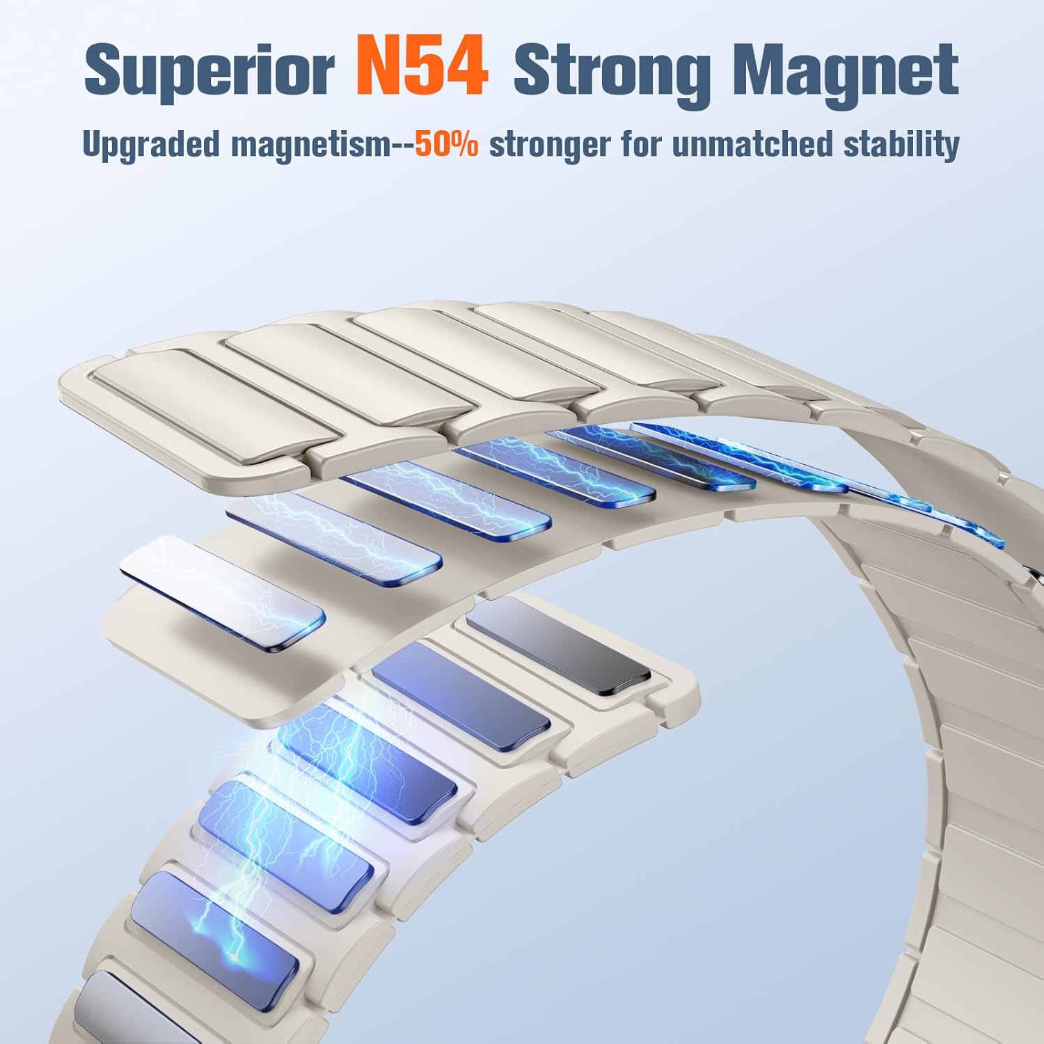 No Gap Magnetic Band Compatible with Samsung Galaxy Watch 7/6/5/4/FE 40mm 44mm/Galaxy Watch 4 6 Classic 47mm 46mm 43mm 42mm/Watch 5 Pro 45mm, 20mm Silicone Watch Bands Strap for Men Women - Image 2