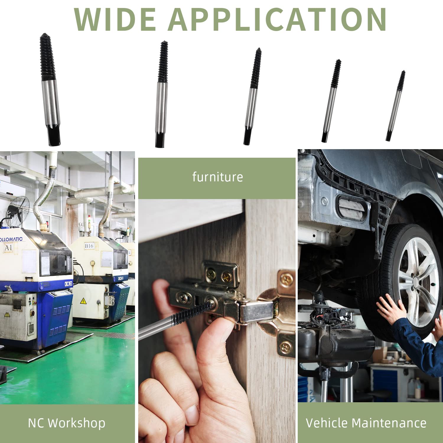 Bibloon Broken Bolt Extractor Kit, Pipe Screw Extractor Set, Bolt