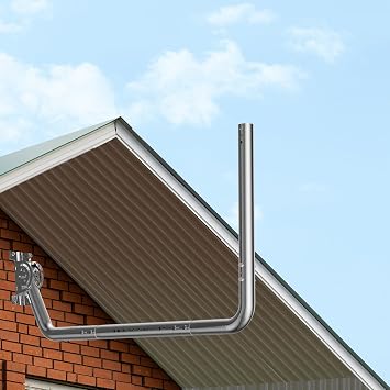 Long Wall Antenna Mount, Heavy-Duty Length Adjustable Mast for Eave