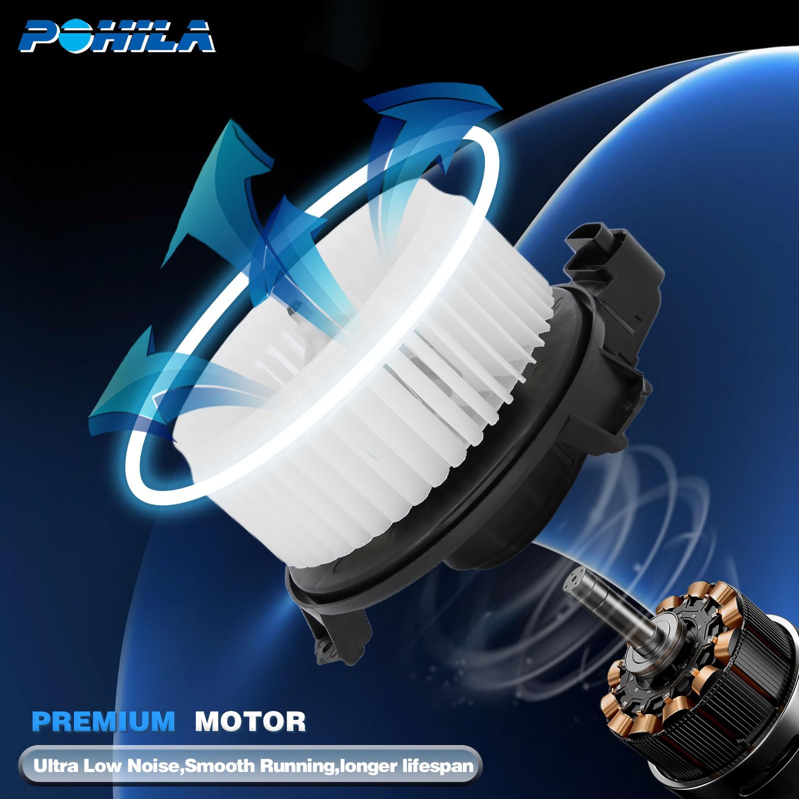 Amazon.co.jp: POHILA HVAC ヒーターブロワーモーター ファン