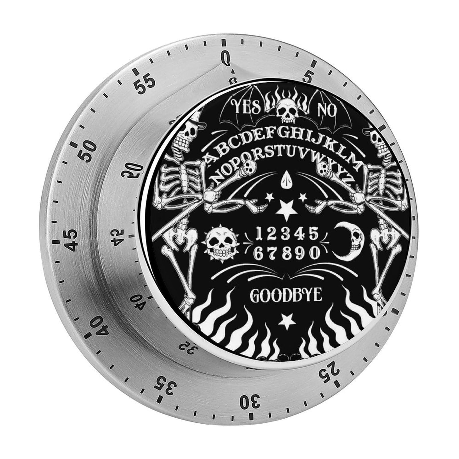 Skull Skeleton Witch Board Tarot Black Art Circular Rotating Timer, Suitable for Kitchen and Bedroom