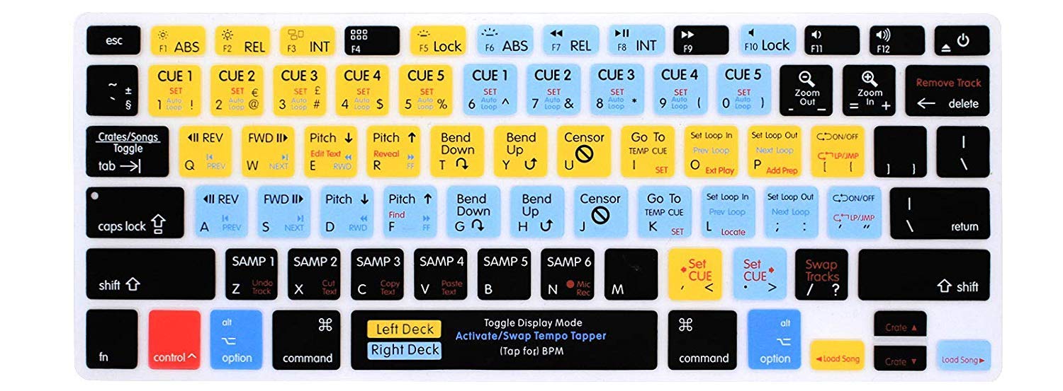 Saco Shortcut Keyboard Cover Compatible with Old 2008-2015 MacBook Air 13.3 inch (A1466/A1369), MacBook Pro 13.3''(A1278/A1425/A1502), MacBook Pro 15/17''(A1286/A1286/A1297)-Serato Scratch Live-picture-17