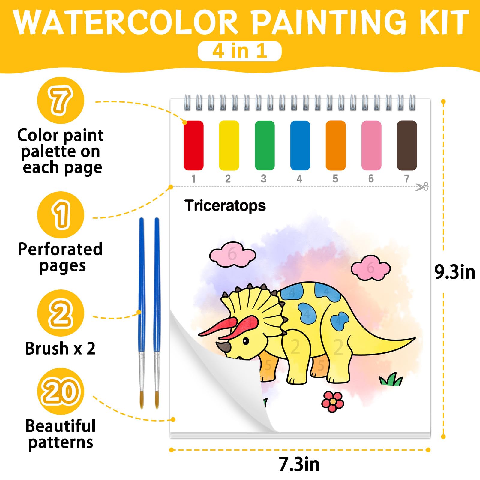 Water Color Books for Kids - Dinosaur Theme -5