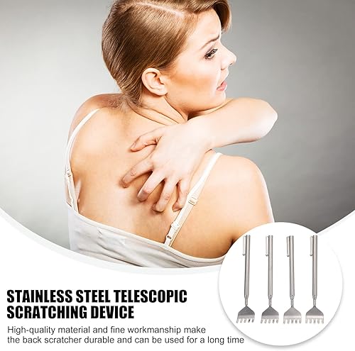Miniatura 3 de EXCEART Rascador de espalda extensible, 4 piezas, rascador telescópico, rascador manual de espalda, rodillo de masaje multifuncional para