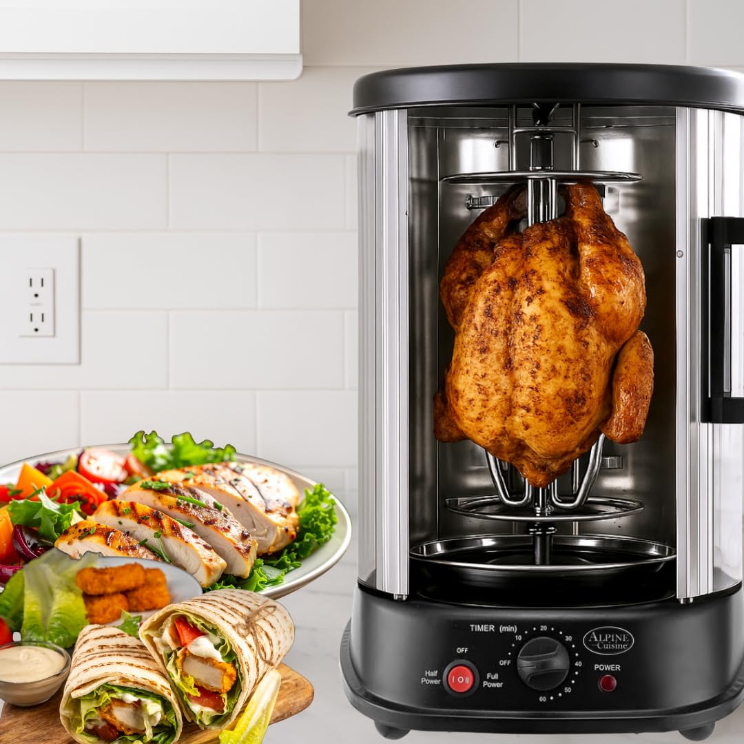 Amazon.com: Alpine Cuisine 21L 1500W Vertical Rotisserie Grill