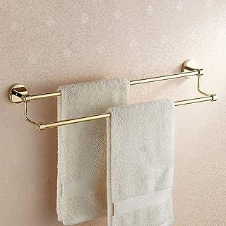 Towel Rack Towel Rails Bathroom Towel Holder Wall-Mounted Towel Rack Full Copper Gold Double Towel Bar Bathroom Towel Shelf Yearn for
