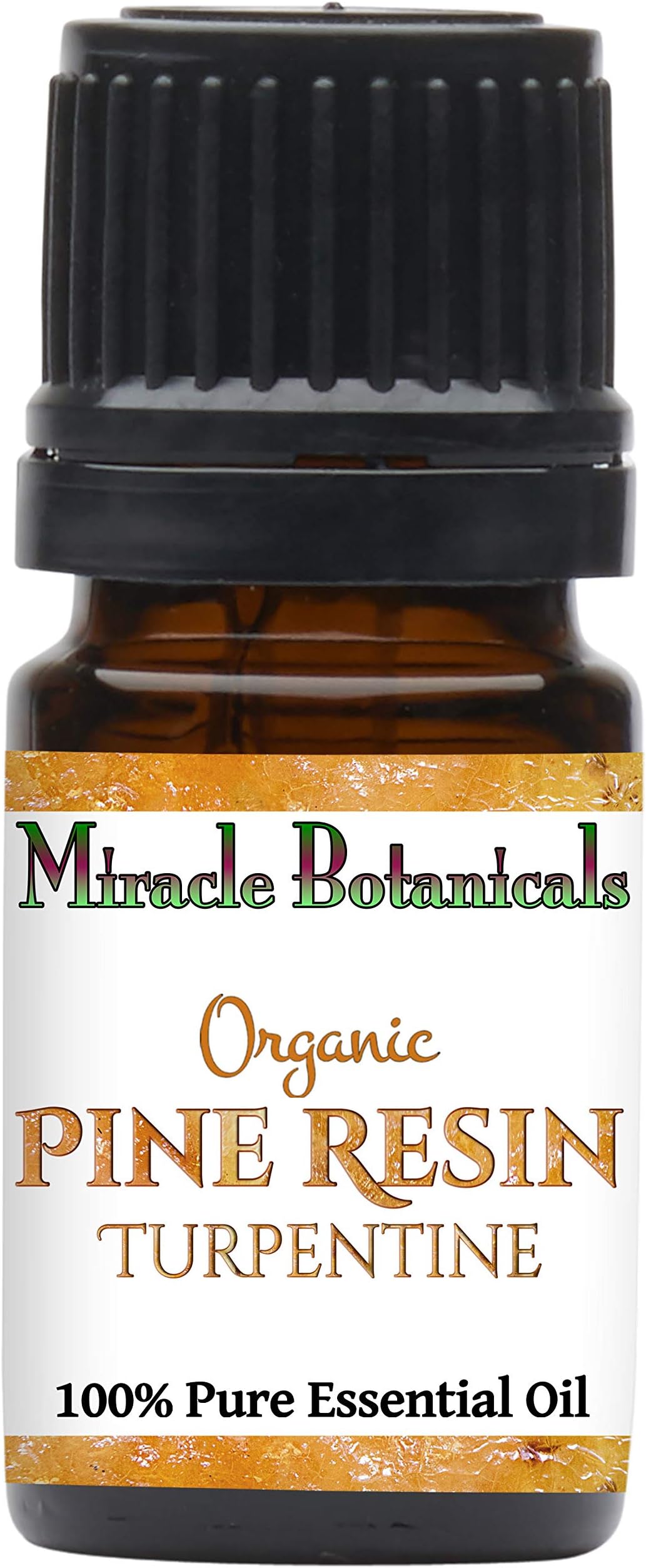 Miracle Botanicals Organic Pine Resin - Turpentine Essential Oil - 100% Pure Pinus Pinaster - Therapeutic Grade (5ML)