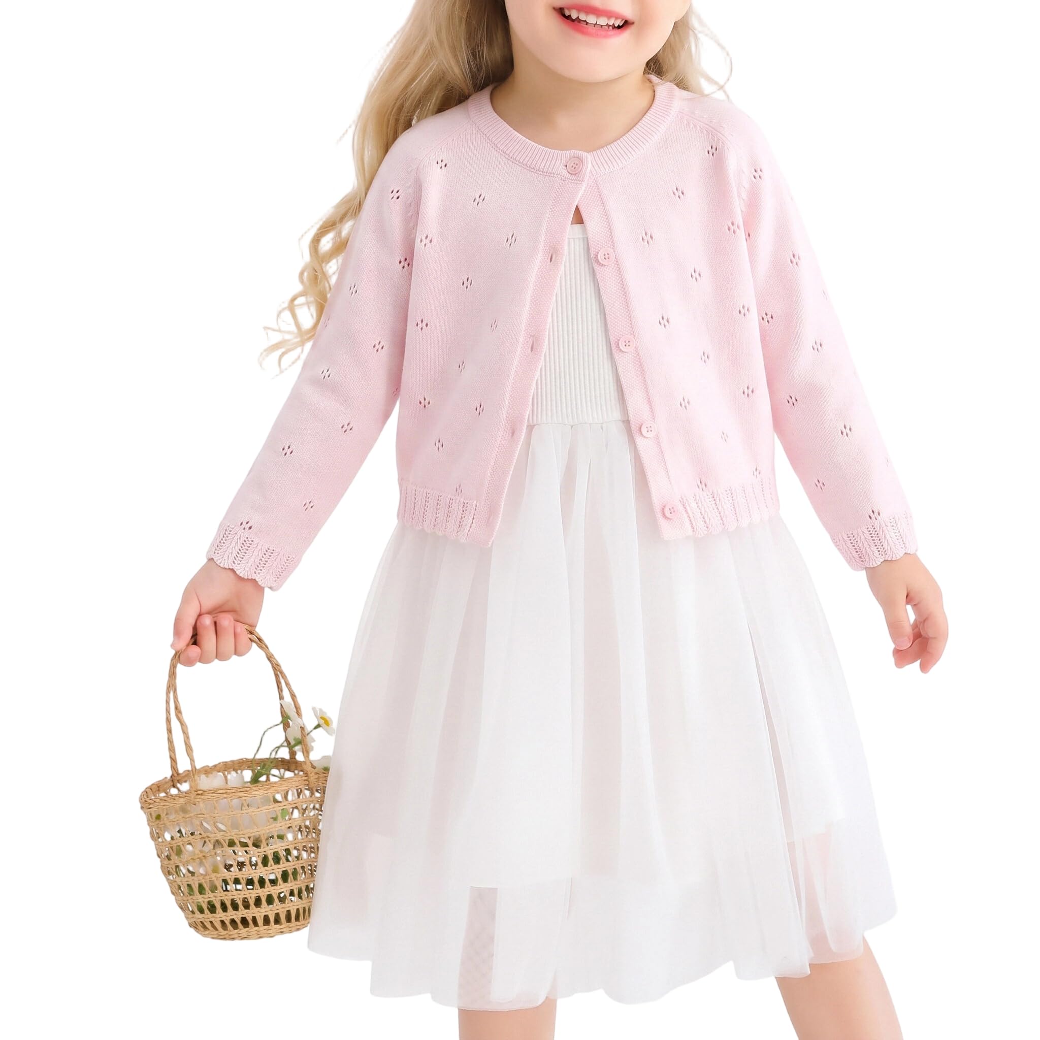 Toddler Girls Cardigan Sweater Bolero Shrug Knit Button Casual Jacket