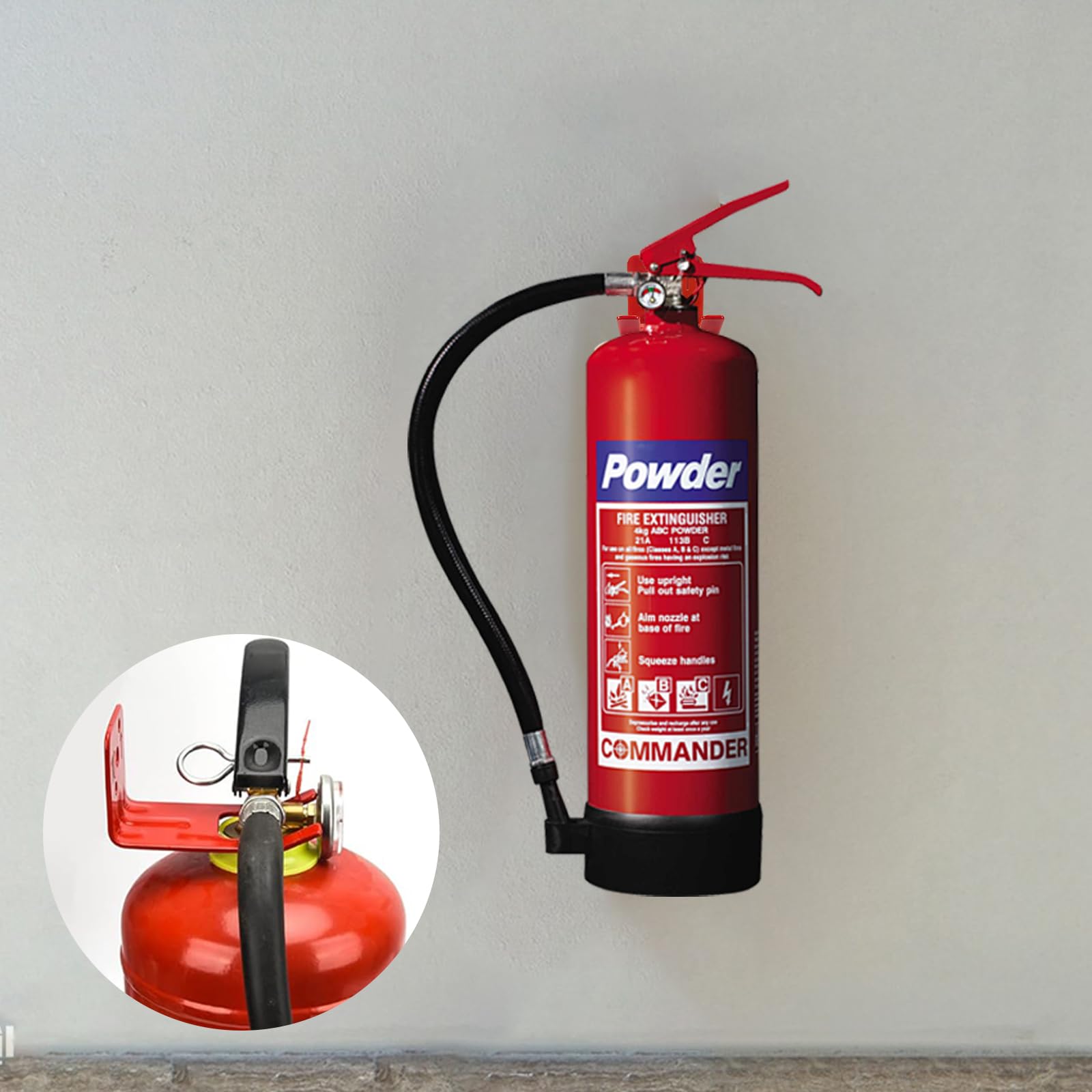 Lot de 8 supports universels d'extincteurs avec fentes pour corps de valve, col de moins de 2,5 cm, crochet d'extincteurs à fourche pour extincteurs secs et à eau de 2,3 à 5,9 kg