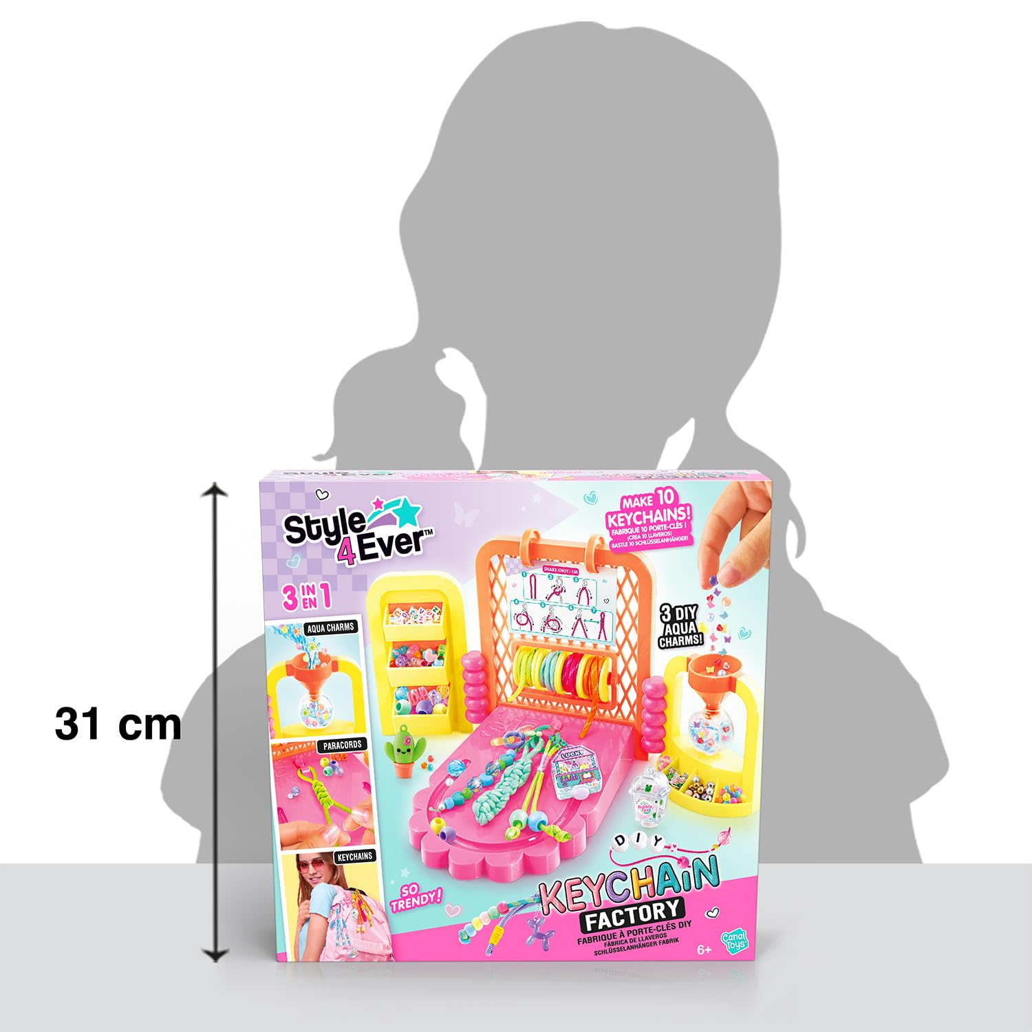Canal Toys - Style 4 Ever - Fabrique à Porte-Clés DIY 3 en 1 - Crée Tes Porte Clefs Uniques Ultra Stylés - Paracordes, Aquacharms, Perles et +150 Accessoires - Idée Cadeau Enfant Dès 6 Ans - OFG 366