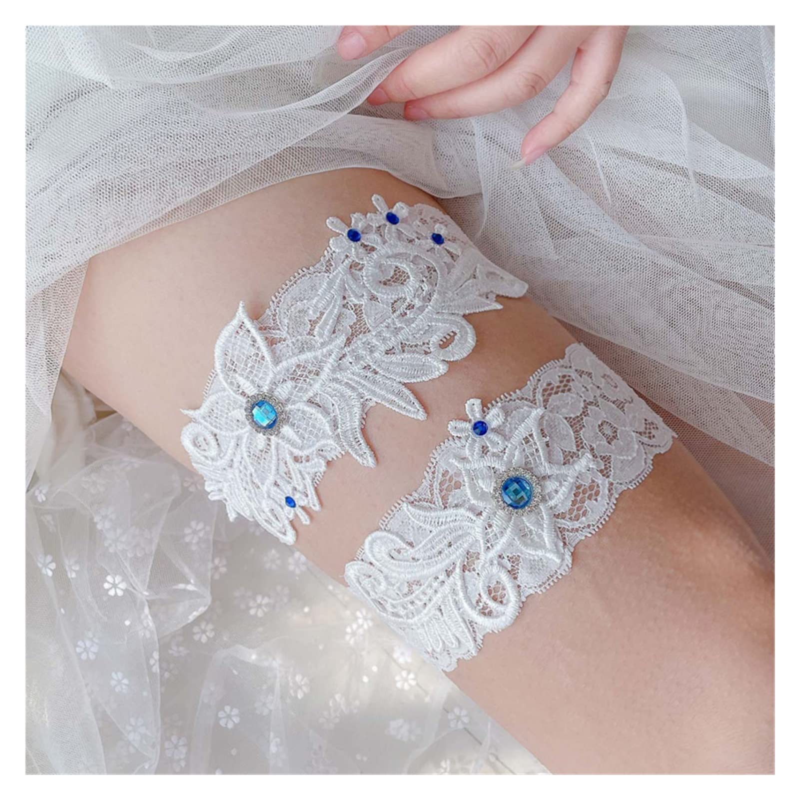Elegancka koronka ślubna Elastyczny pas do pończoch Seksowny pierścionek na udo Bal Cosplay Akcesoria ślubne (kolor: czerwony, rozmiar: jeden rozmiar) (czerwony jeden rozmiar) (fioletowy jeden rozmi