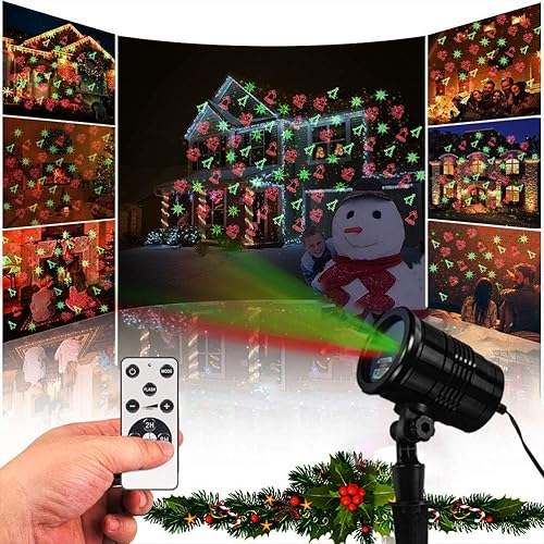 Miniatura 8 de Luz láser para exteriores, luces de proyector de Navidad, luz de estrella láser con control remoto, decoración de vacaciones para interiores y