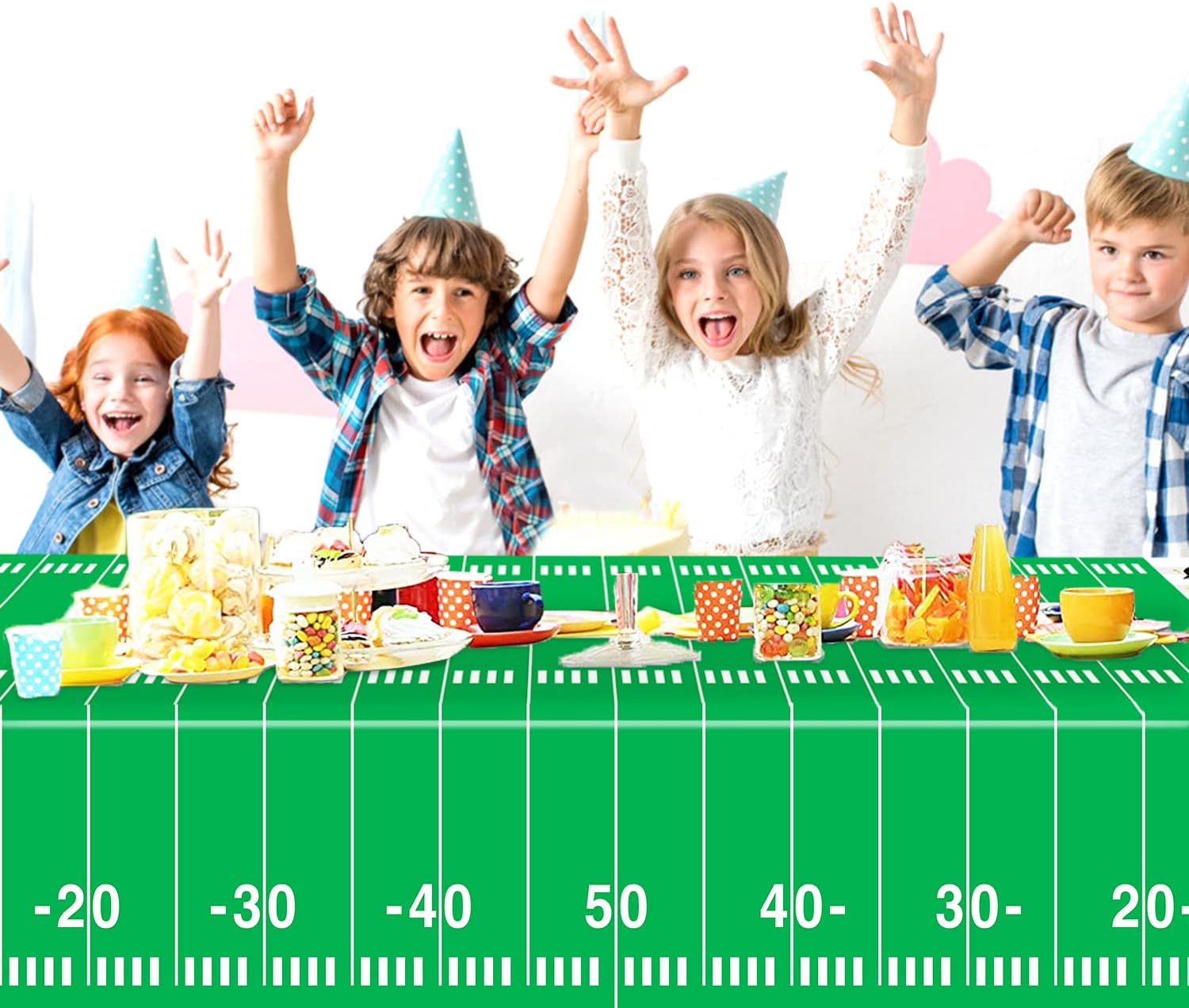 96 PCS Football Party Supplies Plates and Napkins Tableware Set Football Theme Party Decorations Including Paper Plates Napkins Cups for Football Birthday Party, 24 Guests - Image 7