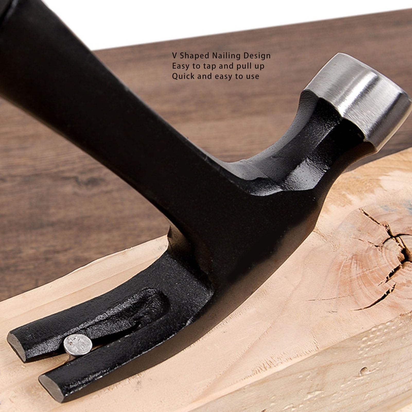 Mini Martillo de Garra, Martillo de Electricista de Acero con Alto Contenido de Carbono y TPR con Extractor de Clavos y Orificio para Cordón, para Carpintería, Construcción, (0,25 kg)