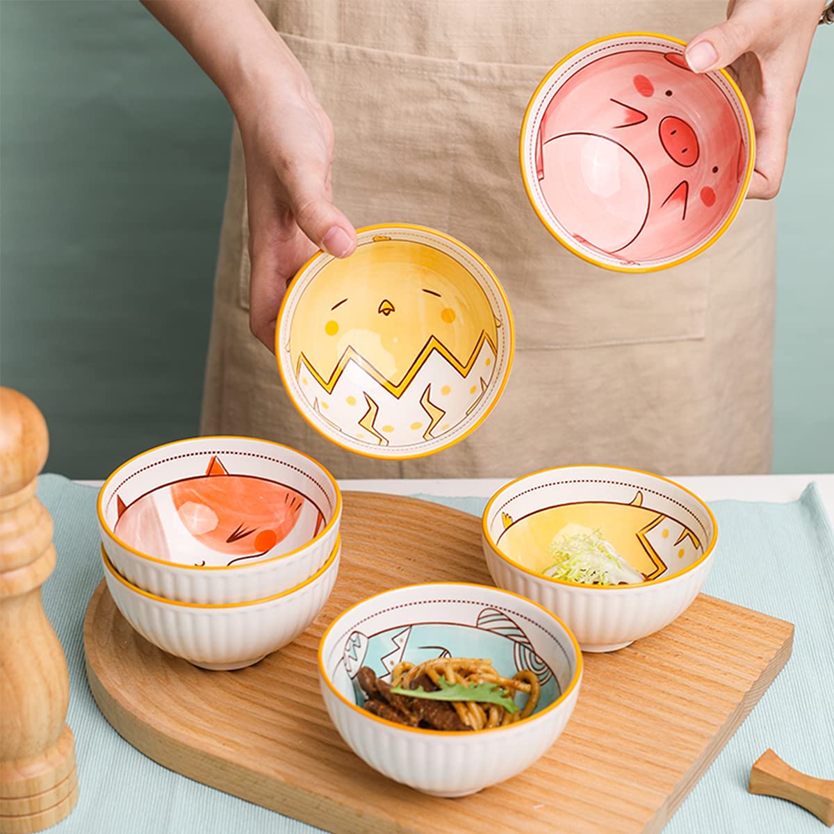 Amazon.com: LLDAYU Set of 4 animals Cartoon Hand Painted Pattern