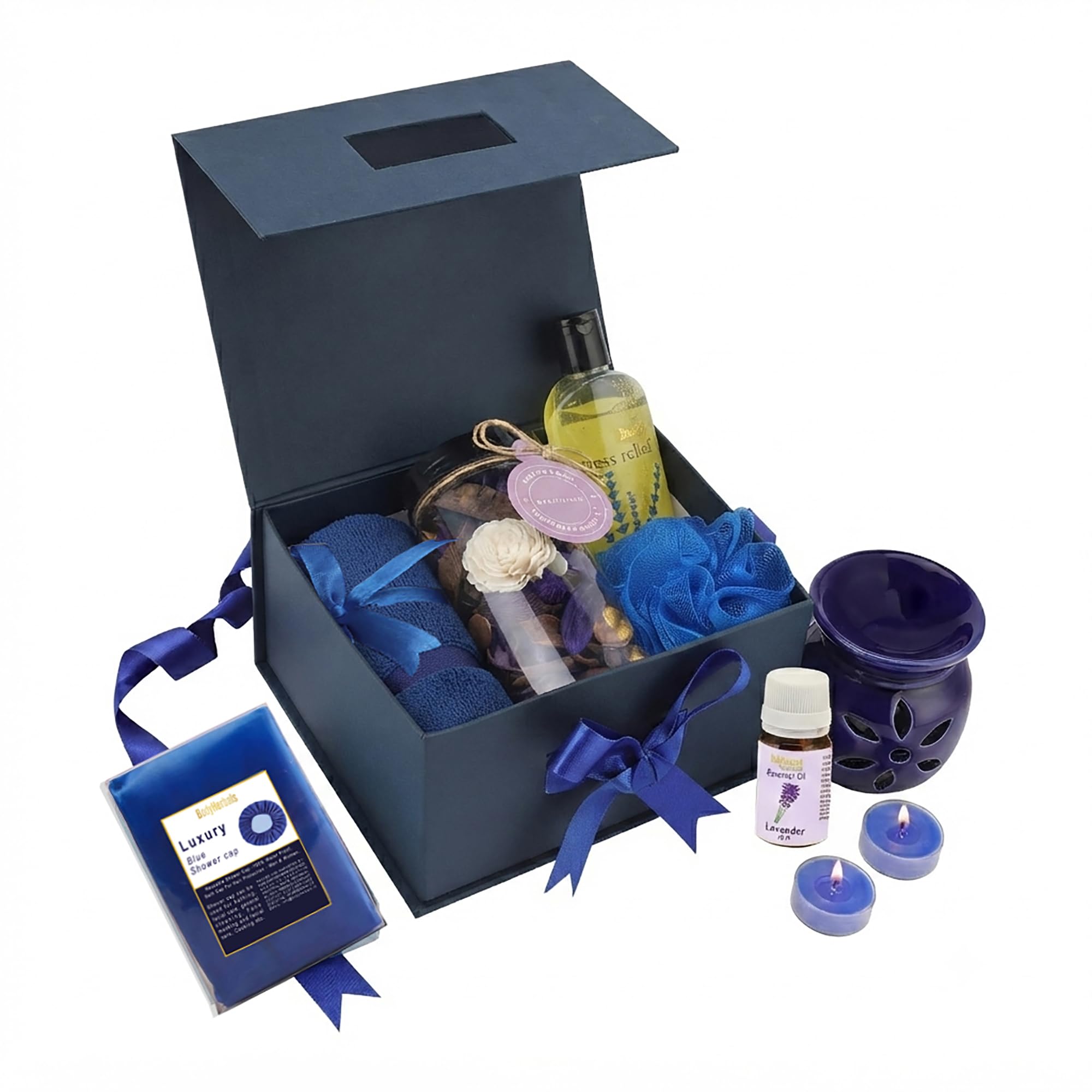 BodyHerbals Lavender Bath and Body Care Gift Set for Women and Men| Luxury Skin Care Kit with Spa Accessories | Gift Box Hamper For Couple| 8 Pcs| Luxury Gift for Birthdays, Anniversaries, Wedding and Special Celebrations| 100 % Vegan-image-21