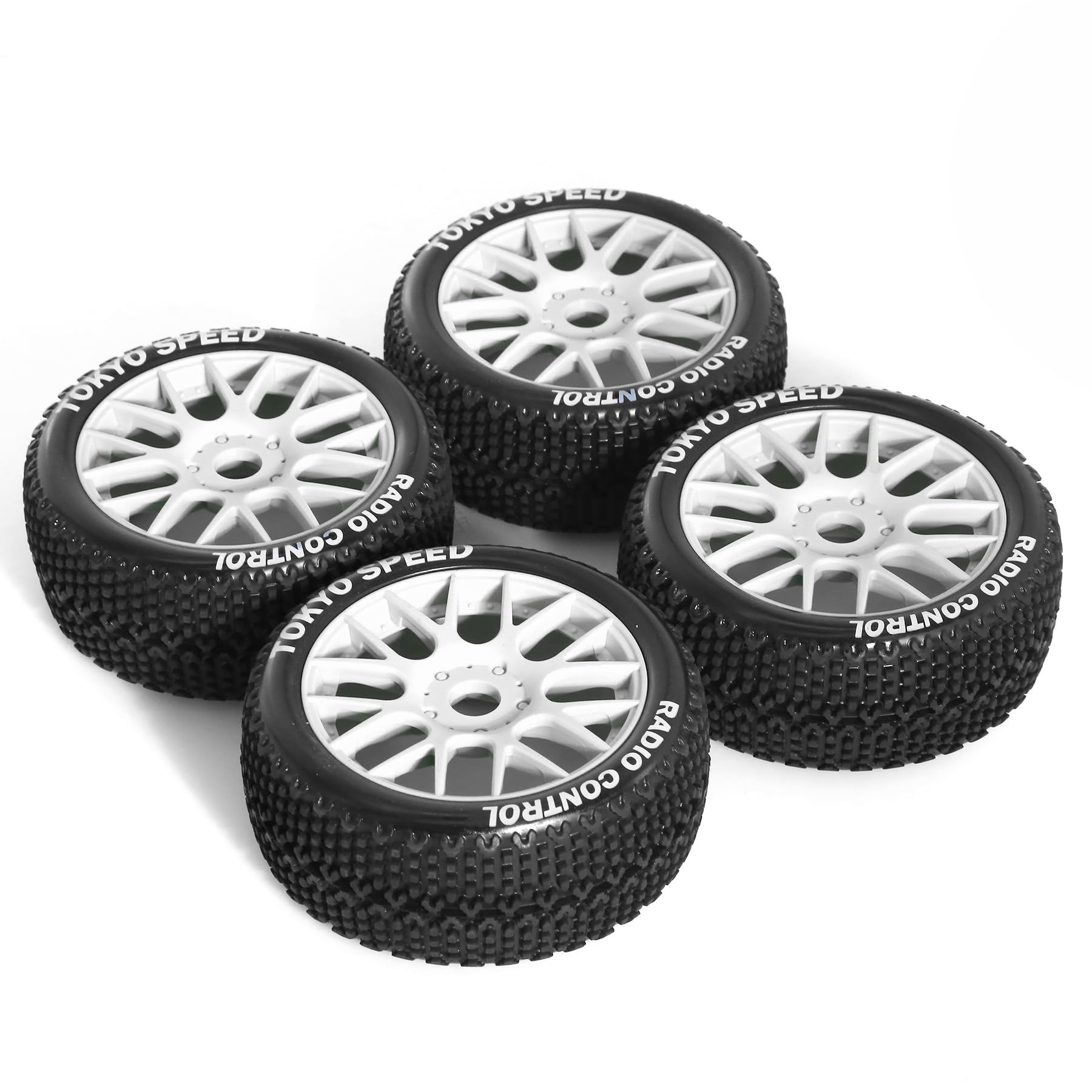 Amazon.com: REDSPIDER 1/8 buggy tires set 17mm Hex Hubs Foam