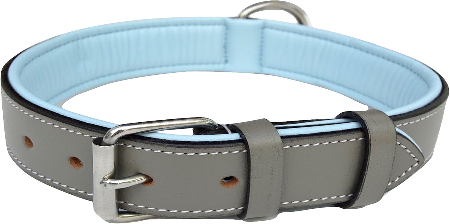 Soft touch collars leather padded dog collar Clearance