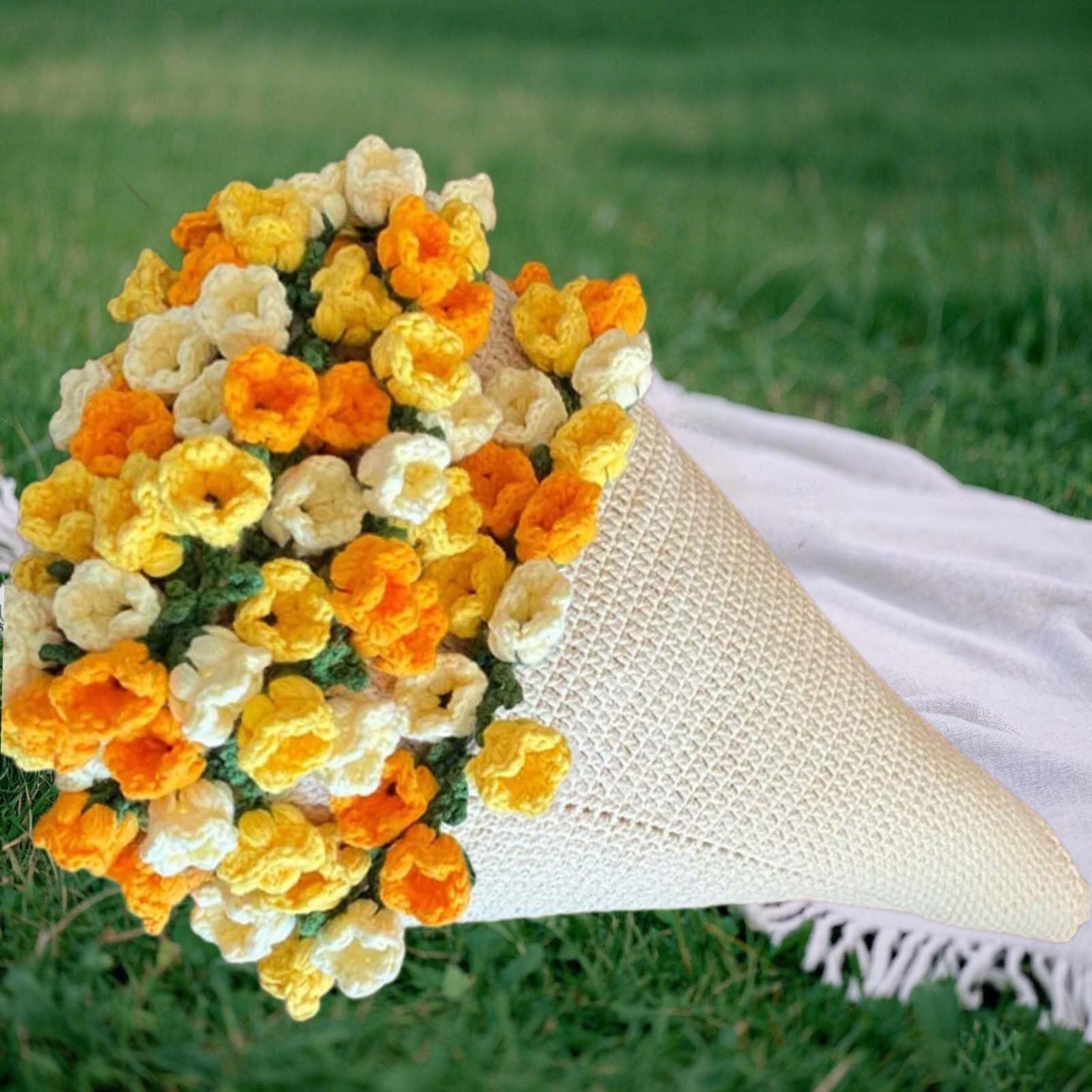 Amazon｜ブーケブランケット かぎ針編みフラワーブランケット バラの