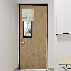 RYB HOME Classroom Door Window Cover, 100% Blackout Shades for Classroom Windows and Doors Cover Lockdown Shades Blocks Views, W 8 x L 36 inch, Sage Green, 1 Panel