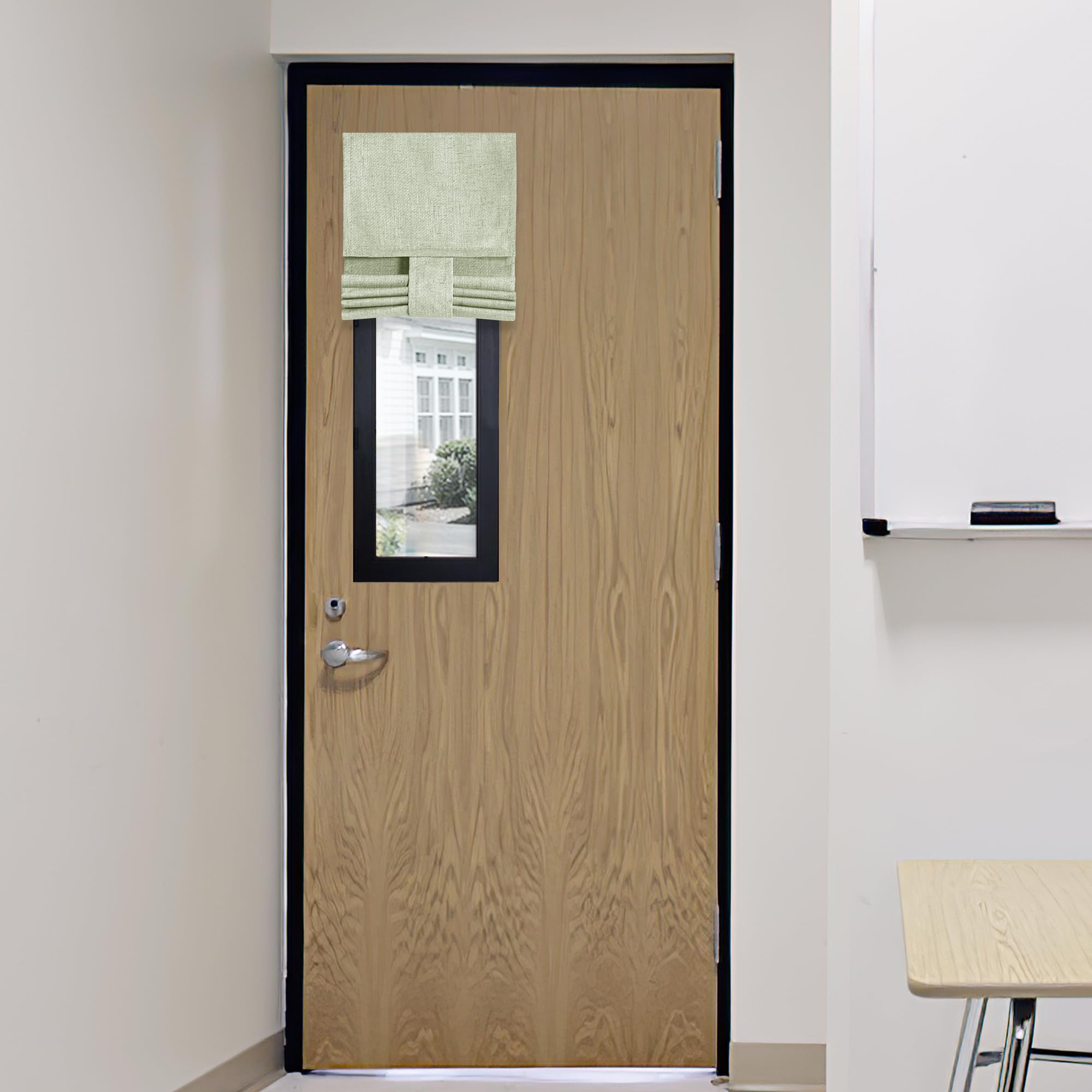 RYB HOME Rideau de porte de salle de classe, 100 % occultant pour fenêtres et portes de salle de classe, blocs de vue, 20,3 x 91,4 cm (l x L), vert sauge, 1 panneau