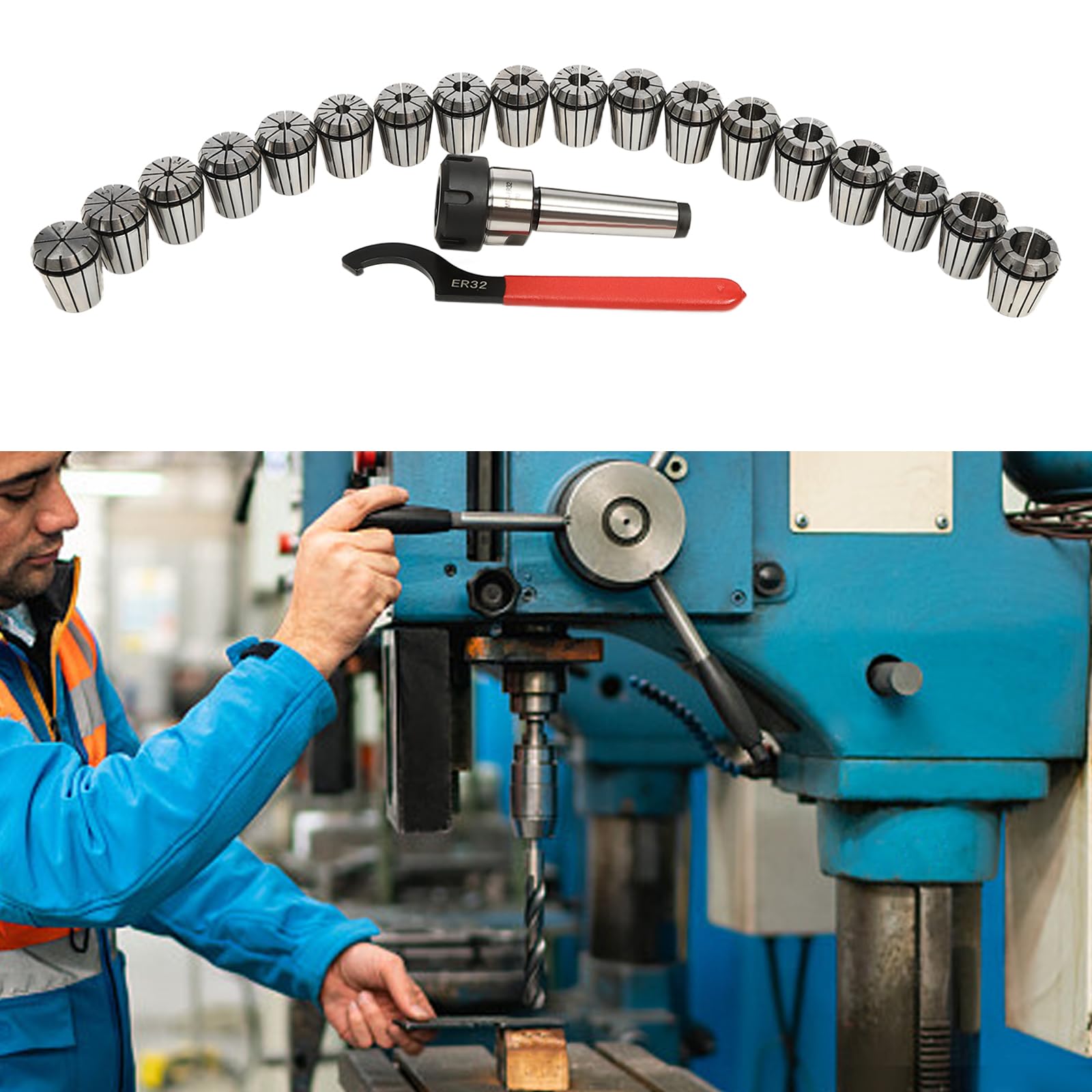 ER32 MT3 Pince de serrage à ressort de précision pour fraiseuse CNC et outil de fraisage