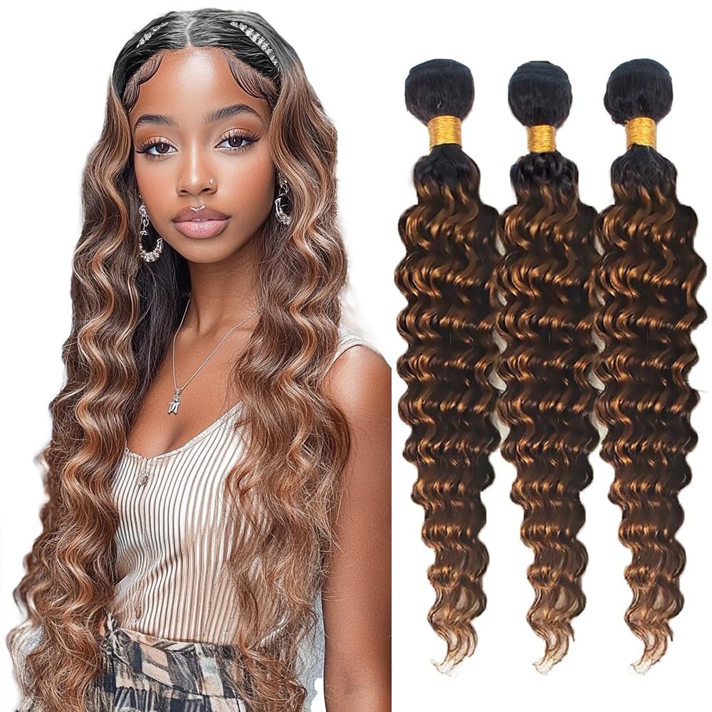 P430 Highlight Human Hair Bundles - Soft Water Wave Extensions
