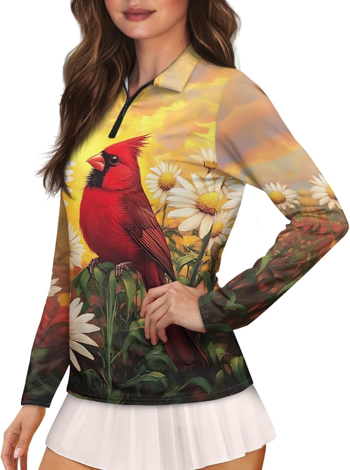 Suobstales Women's Polo Shirt Long Sleeve Golf Shirts Quick Dry T Shirts UPF 50+ Athletic Casual Tennis Shirts Tops for Women