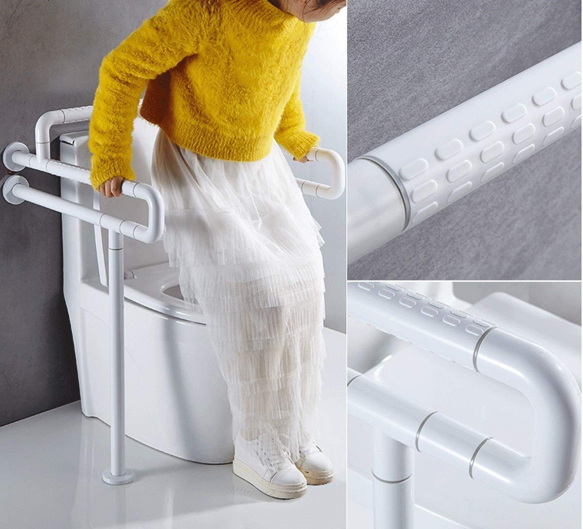 Barra De Apoyo para Baño, Barra De Apoyo De Seguridad, Barra De Apoyo De Seguridad para Baño, Barra De Apoyo De Seguridad para Inodoro, Apoyabrazos, Pasamanos De Baño Par,