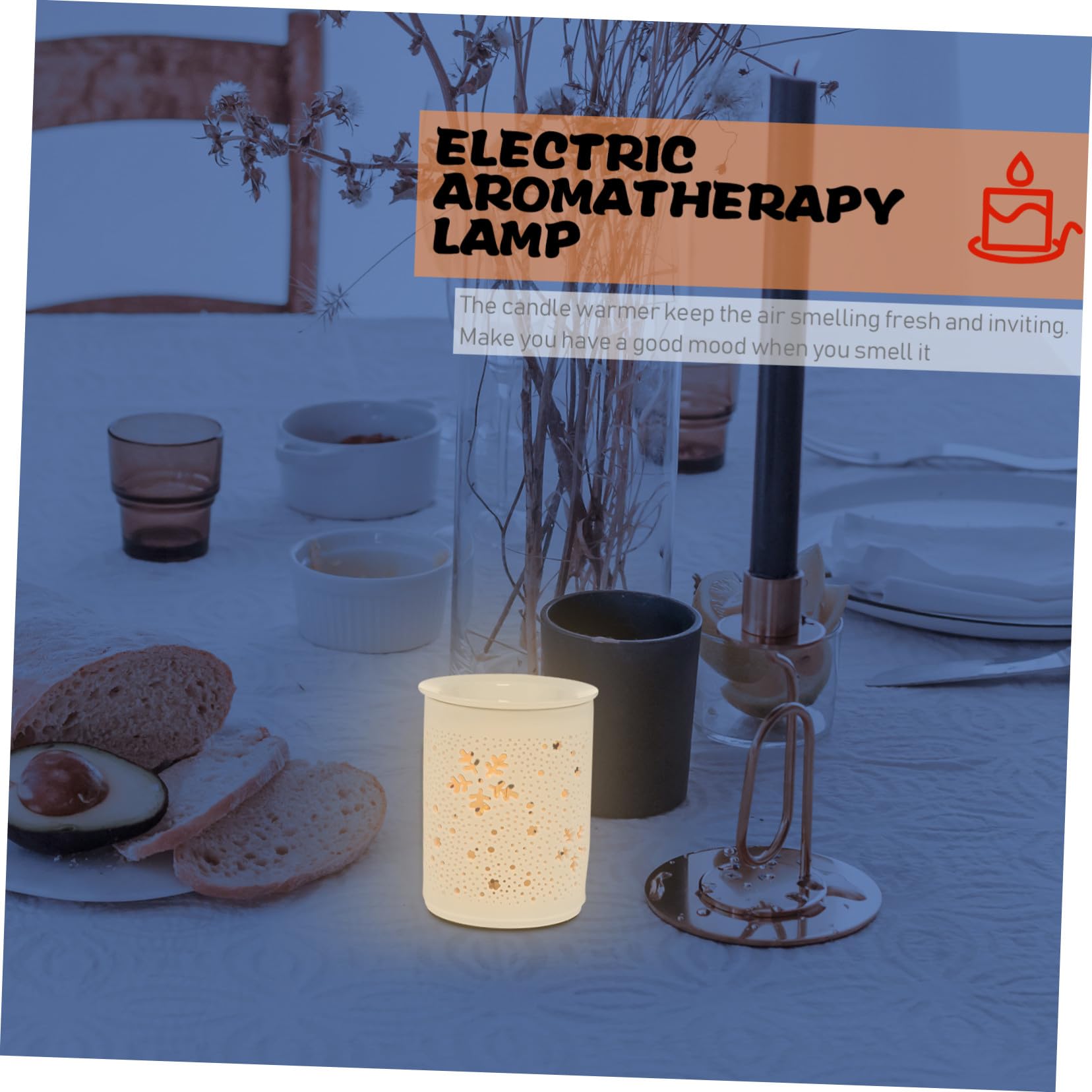 Elektrische Duftlampe aus Keramik mit Runder Form und 25 W Leistung Aromatherapie Brenner für Zuhause zum Entspannen und Dekorieren in Schlaf und Arbeitsräumen