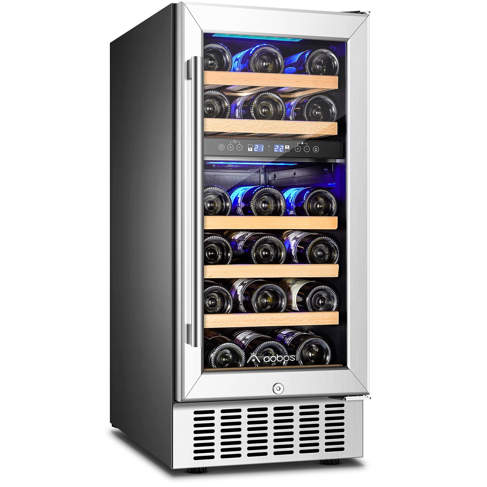 Diagram showing optimal temperature ranges for different wine types in a dual zone cooler