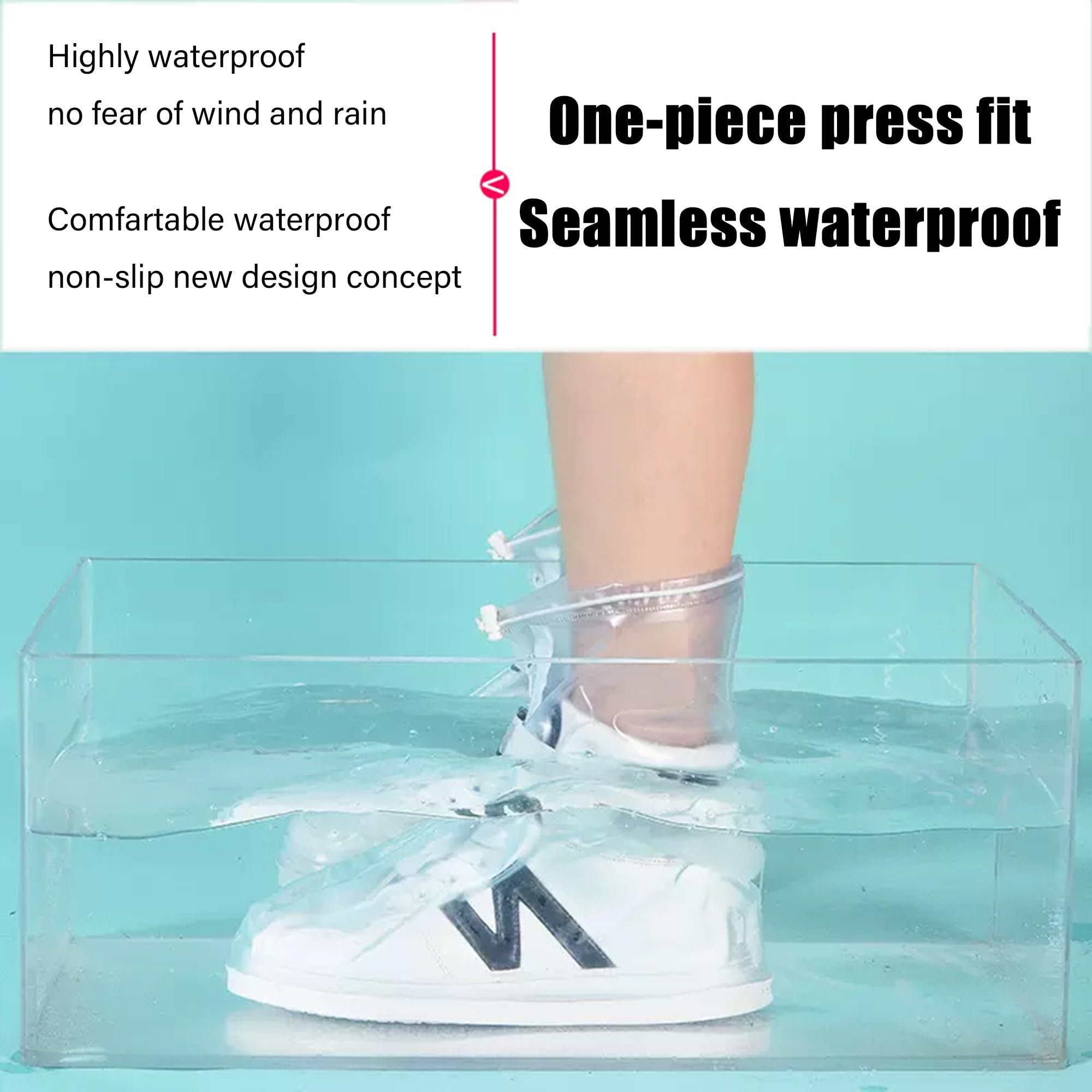 1 Paire Couvre-Chaussures Imperméables Avec Fermeture Éclair Moto