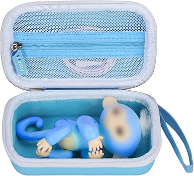 Case for Fingerlings Monkey Toy 2023 New Interactive Baby Monkey Reacts to Touch (Case Only) (Blue)
