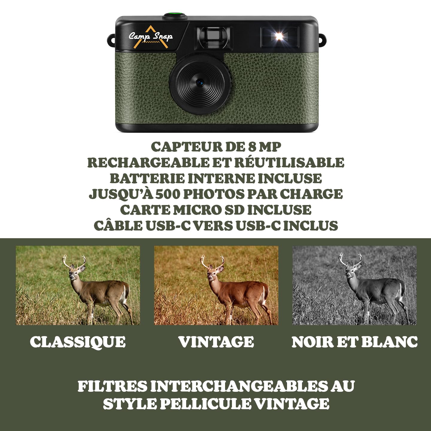 Fotocamera Digitale Camp Snap CS-V105-GR-WW Oliva